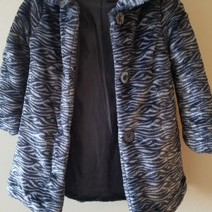 Calvin Klein Little Girls' Leopard Faux Fur Grey